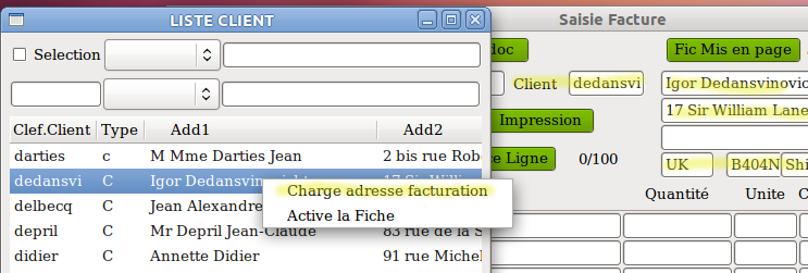 adresse destinataire